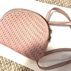 Patel pink basket weave cross body bag NWOT